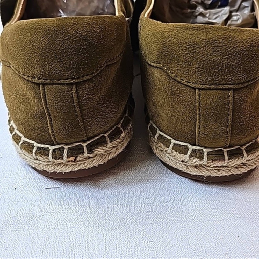 Vionic Suede Lace-Up Espadrilles Sandy Olive - Picture 6 of 12